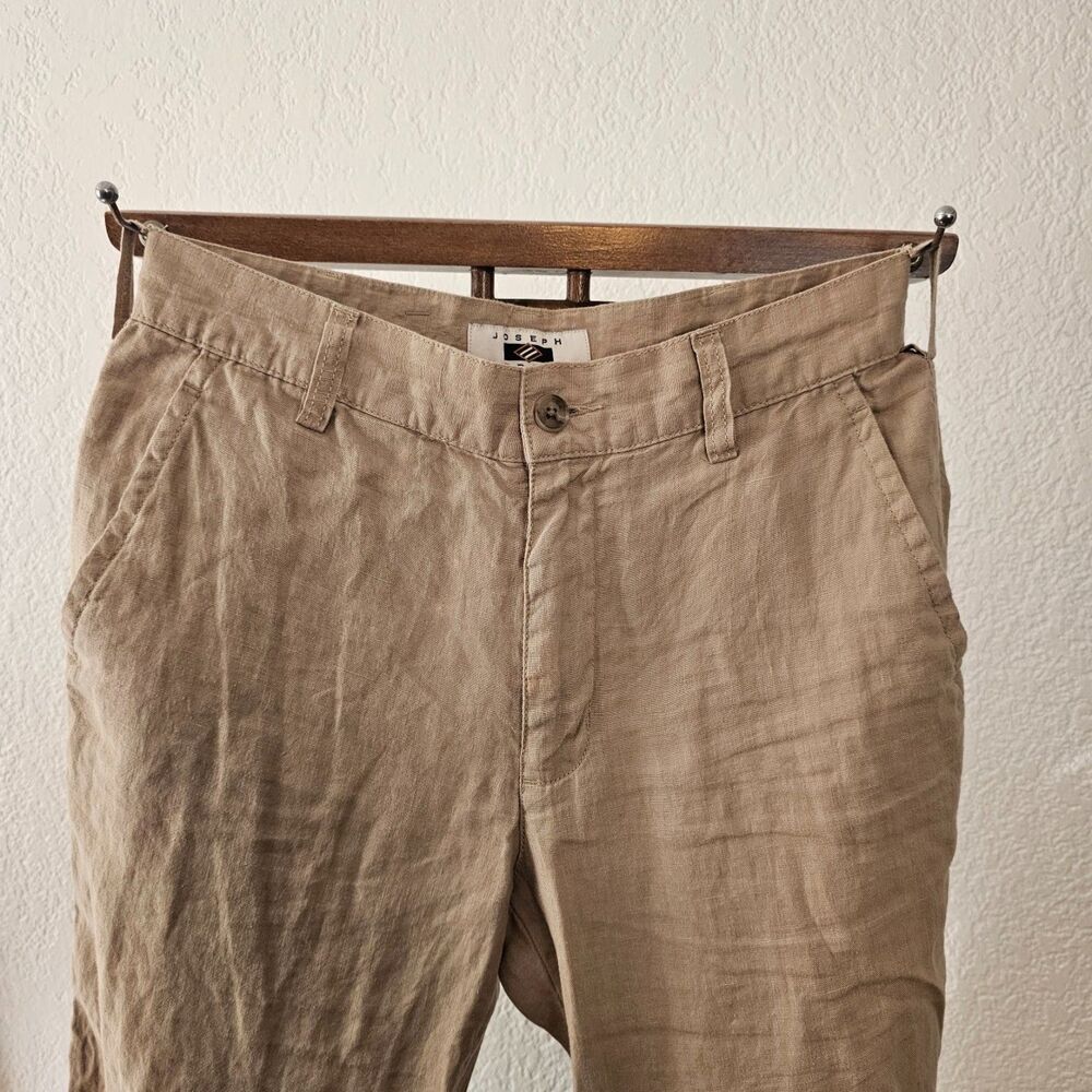 Vintage 90s Joseph Abboud 100% Linen Pants Trousers Tan Khaki Minimalist 30